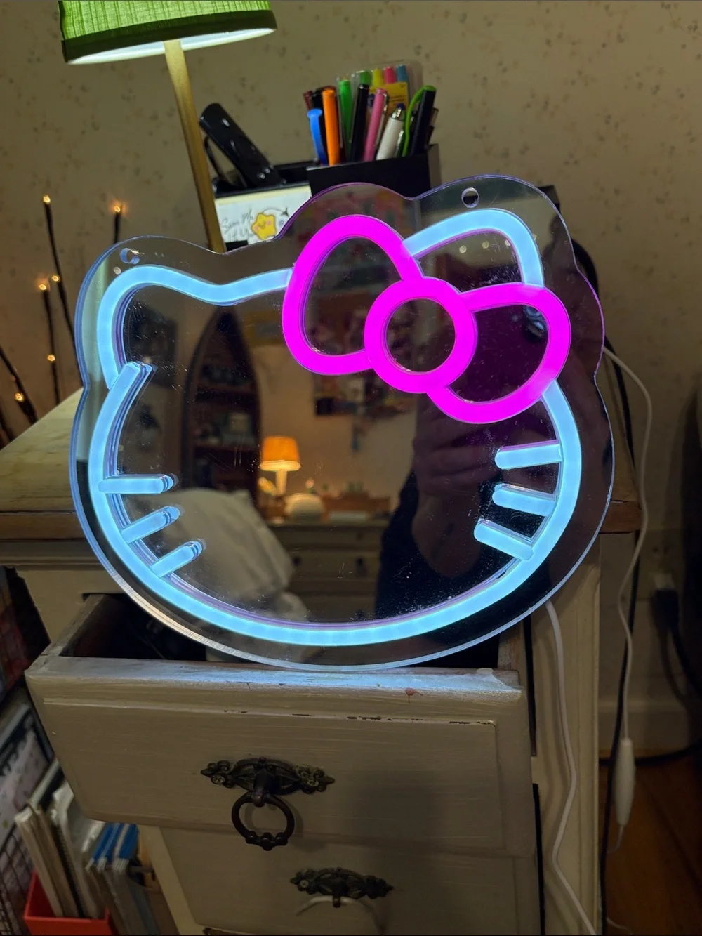 Hello Kitty LED Neon Sign Wall Decor Pink Bow USB Powered Sanrio Light